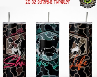 Camo Livestock Tumbler Wrap 3-Pack – Show Life PNG (Digital Download)