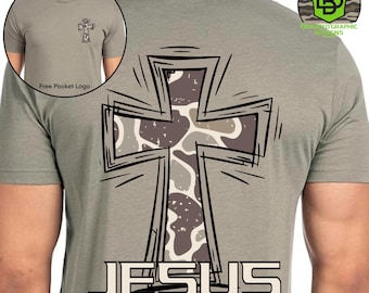 Camo Cross PNG, Faith Hunting Design (Digital Download) with Pocket Logo