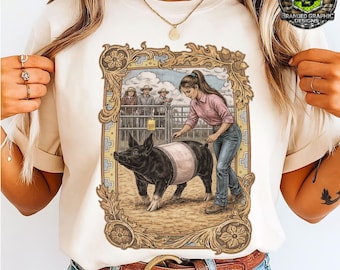 Show Livestock Pig Shirt Design| Western Livestock PNG File | Show Pig| Stock Show | Fair Shirts