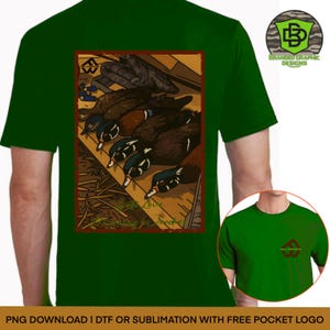 Wood Duck Hunting Shirt Design PNG | Waterfowl Pocket Logo (Digital Download)