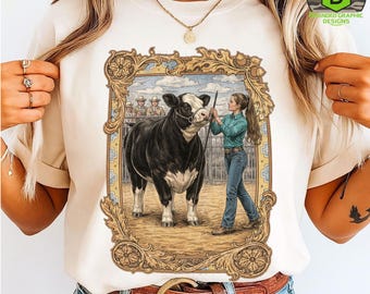 Show Livestock Steer / Heifer Shirt Design| Western Livestock PNG File | Show Cow|Stock Show | Fair Shirts