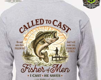 Fishers of Men Tee, Christian T-shirt, Outdoors Faith Shirt, Jesus Tee, Bible Verse , Father's Day Gift for Him, Bass Fishing, men’s shirts