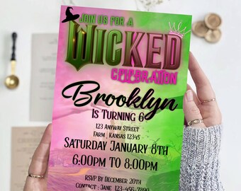 Wicked Birthday Party Invitation • Personalized Digital Download • No Work Required • 2 Size Files Included