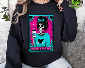 Show Mom Png | Show Livestock Design | Trendy Show Animal Design | Stock Show | Dark Hair Skull