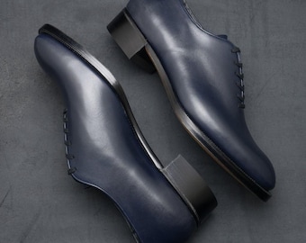 Nieuwe handgemaakte puur leer op maat gemaakte oxford-schoenen voor heren