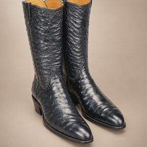Westernstiefel aus Onyx-Straußenleder