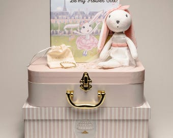 Flower Girl Proposal Gift Set: Bunny, Storybook & Bracelet