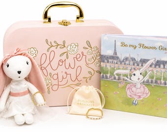 Flower Girl Gift Set: Bunny, Storybook & Bracelet