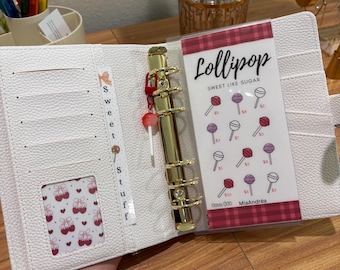 Candy land savings challenge set of 3 w/ dashboard & lollipop charm and deco inserts!  A6 size