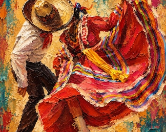 Original Oil Painting: Mexican Mariachi Man With Sombrero - 6x6