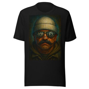 Homies Chicano — Retrato Urbano Estilo Callejero con Bigote y Gafas Unisex t-shirt