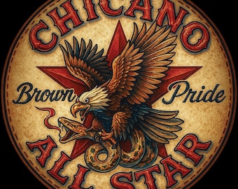 Chicano All Star Logo Digital Download, Lowrider Style Art, Mexican Culture Design, Urban Streetwear Graphic, Tattoo Inspired Artwork