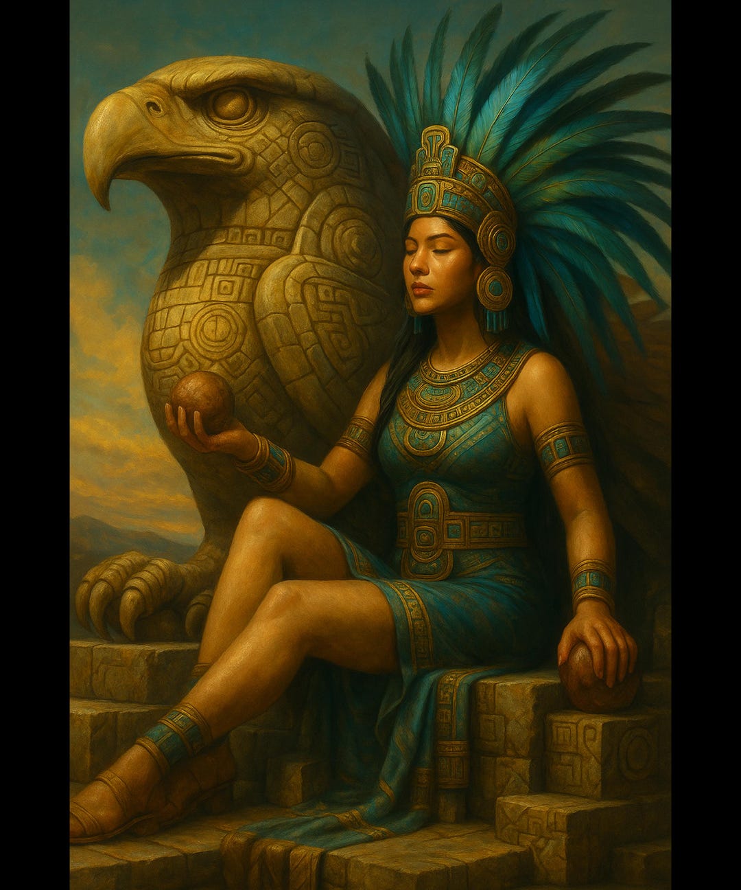 Aztec Princess Digital Download, Ancient Warrior Goddess Art Print ...