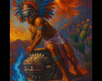 Maglietta unisex con guerriero azteco Quetzalcoatl