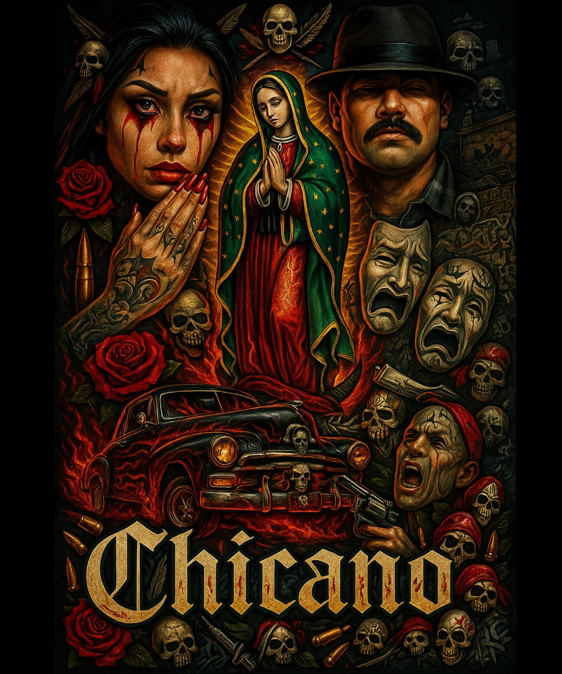 Chicano Art Poster Virgen De Guadalupe Lowrider Street Culture Digital chicano-art-poster-virgen-de-guadalupe-lowrider-street-culture-digital