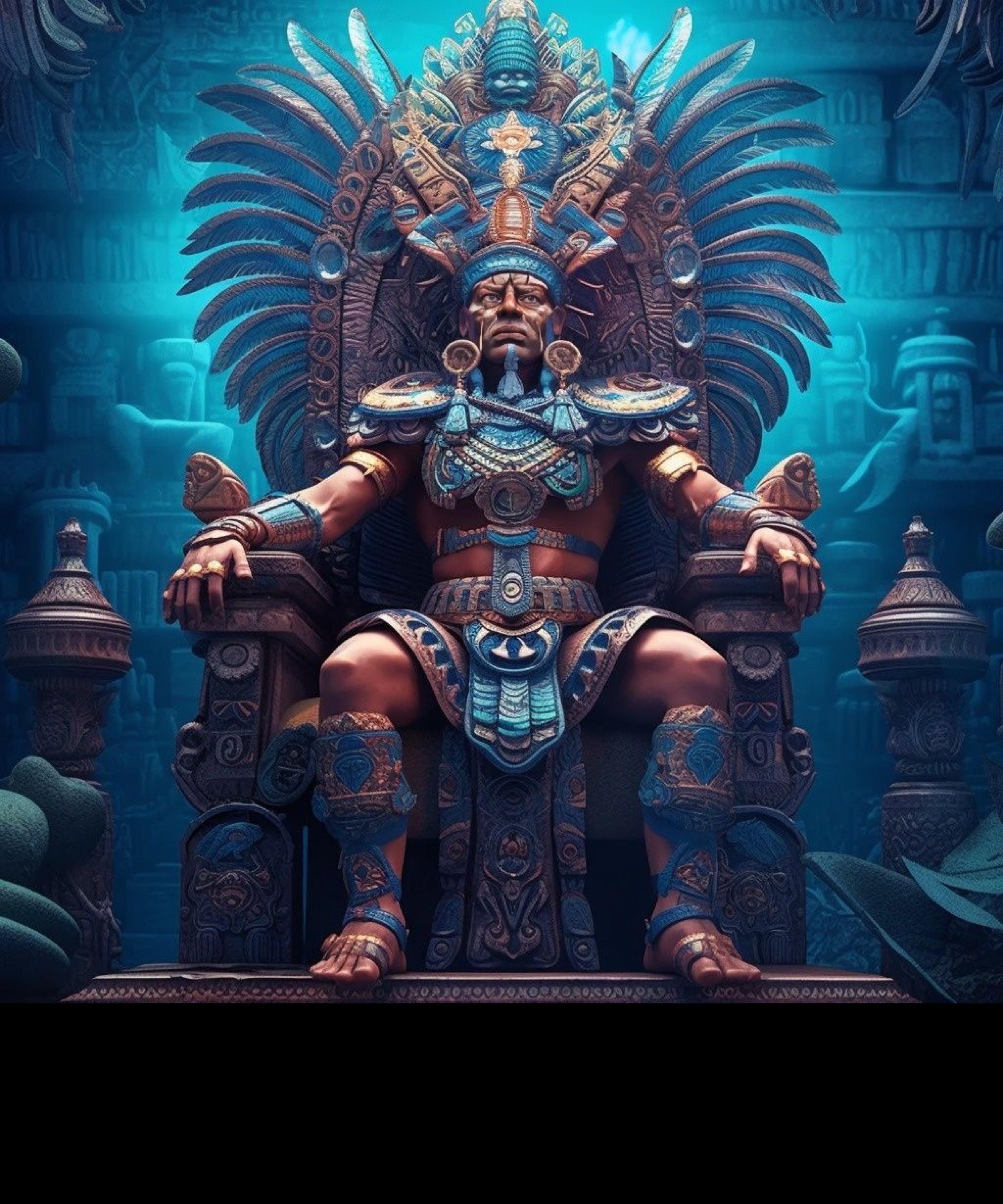 Aztec Emperor on Throne Art Print – Ancient Mexican Warrior Digital ...