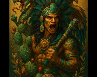Aztec Warrior Jaguar & Eagle T-Shirt – Indigenous Power Mexican Mythology Graphic Tee