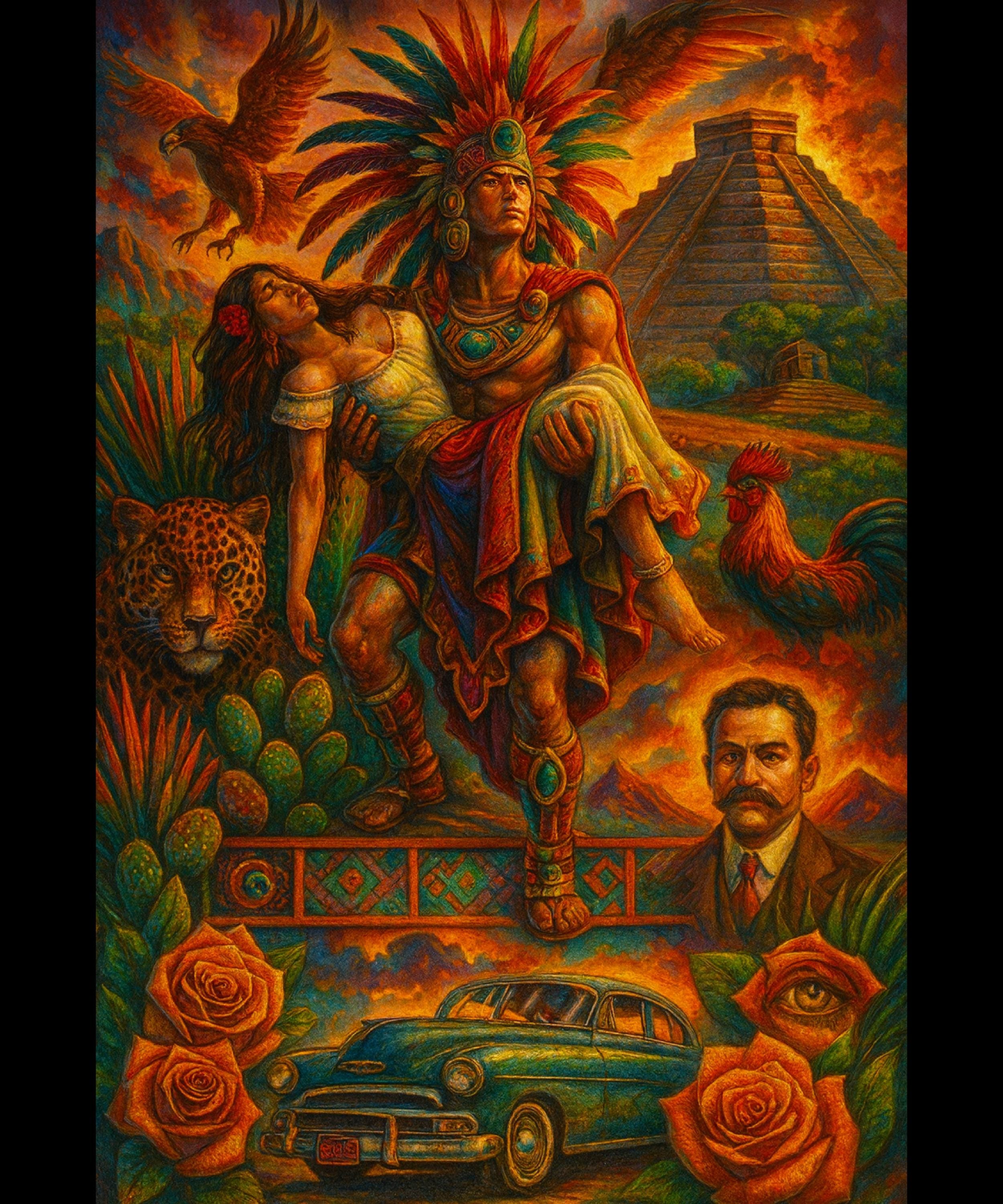 Aztec Warrior and Fallen Princess Digital Download, Mexican Cultural ...