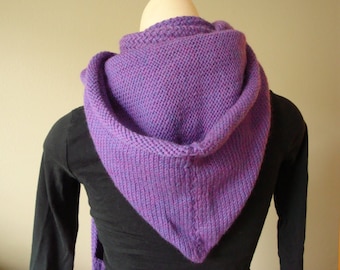 Hooded pocket scarf {knitting pattern} herringbone stitch