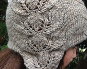 Reindeer Motif Ear Flap Hat Knitting Pattern (PDF Pattern)