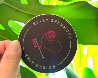 Kelly Spenhoff Knit Design logo vinyl sticker - laptop sticker, water bottle sticker, stickers for knitters