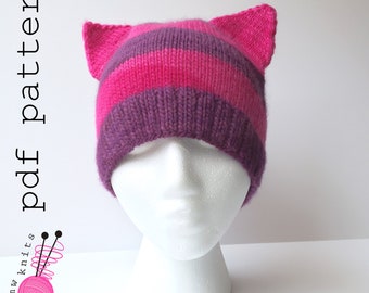 Cheshire Cat Hat Knitting Pattern: Cosplay Beanie (PDF Pattern)