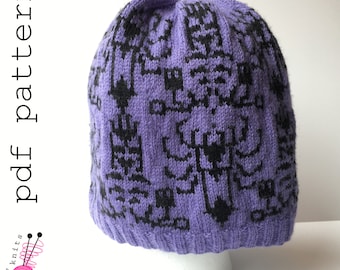 Haunted Mansion Wallpaper Knit Hat Pattern - Disneyland Cosplay (PDF Pattern)