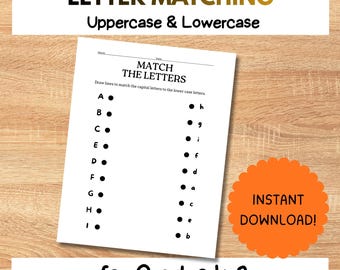 Passend zu den Buchstaben | Groß- und Kleinbuchstaben Arbeitsblatt (druckbar)