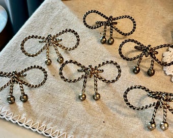 Vintage Silver Twisted Rope Bow Napkin Rings Set of 6 – Coquette Ribbon Holders
