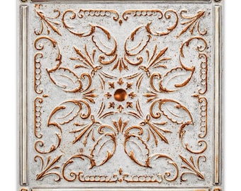 Antique Pearl Ember Faux Metal Tile Panels | 6x6 and 12x12 Peel & Stick Wall Tiles