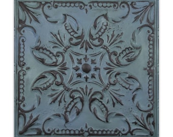 Oxidized Teal Faux Metal Tile Panels | 6x6 and 12x12 Peel & Stick Wall Tiles