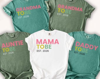Camiseta para anunciar el embarazo, camiseta para futura mamá, regalo para futura abuela, camiseta para futuro abuelo, camiseta para anunciar la llegada del bebé a la familia (Est. 2026)