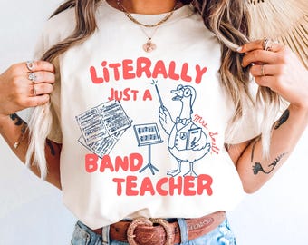 Funny Band Teacher Goose Shirt Comfort Colors®, Personalized Music Educator Tee, Orchestra Choir Teacher Gift For Women