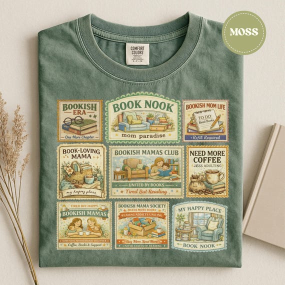 Comfort Colors® Bookish Mama Shirt, Book Nook Mom Paradise Tee, Reading Mom Gift, Book Lover T Shirt For Mothers Day And Book Club Moms