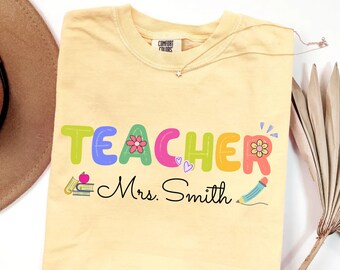 Personalized English Teacher Shirt, Teacher Name Shirt, Back To School Teacher Tee, Custom Teacher Gift, Comfort Colors® Teacher Tee