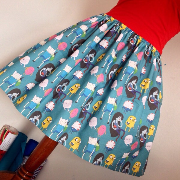 Full Skater / Circle Style  Adventure Time Mini Skirt - Finn and Jake Skirt - Ladies Mini Skirt - Marceline - Fits all Sizes including Plus