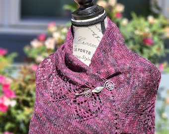 Through the Looking Glass Shawl Knitting Pattern | Fingering Weight Lace Shawl | PDF Download