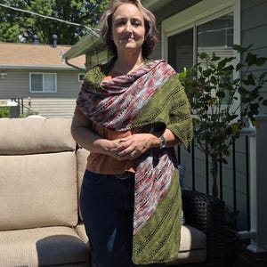 Rectangular Shawl Knitting Pattern | DK Textured Wrap | Center-Out Construction | PDF Download image 4