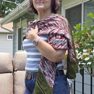 Rectangular Shawl Knitting Pattern | DK Textured Wrap | Center-Out Construction | PDF Download image 1
