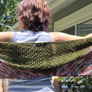 Rectangular Shawl Knitting Pattern | DK Textured Wrap | Center-Out Construction | PDF Download image 3
