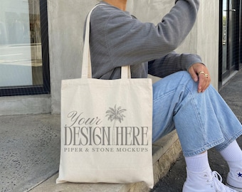 Cotton canvas tote bag mockup, OAD113 liberty bags, natural, lifestyle, shopping bag, POD, print on demand, digital download