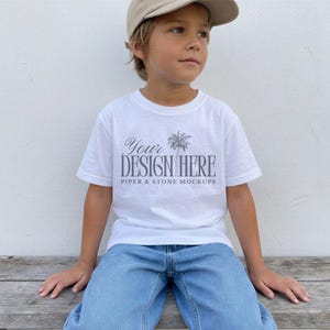 Comfort colors C9018 t-shirt mockup, white, youth, minimal, cute, boy, summer, outdoor, trendy, POD, print on demand