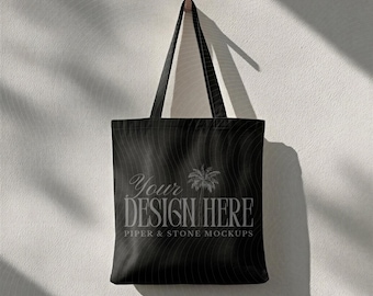 Cotton canvas tote bag mockup, OAD113 liberty bags, black, lifestyle shopping bag, for POD sellers, high-res JPG, instant download