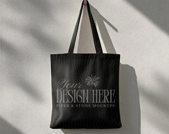 Cotton canvas tote bag mockup, OAD113 liberty bags, black, lifestyle shopping bag, for POD sellers, high-res JPG, instant download