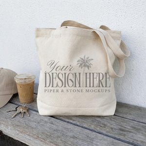 Maqueta de bolso tote de lona de algodón, OAD113 Liberty Bags, natural, bolso de compras de estilo de vida, moderno, minimalista, café, impresión bajo demanda (POD)