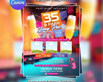 2000s Birthday Party Flyer, 106 und Park-Thema (Digitale Vorlage)