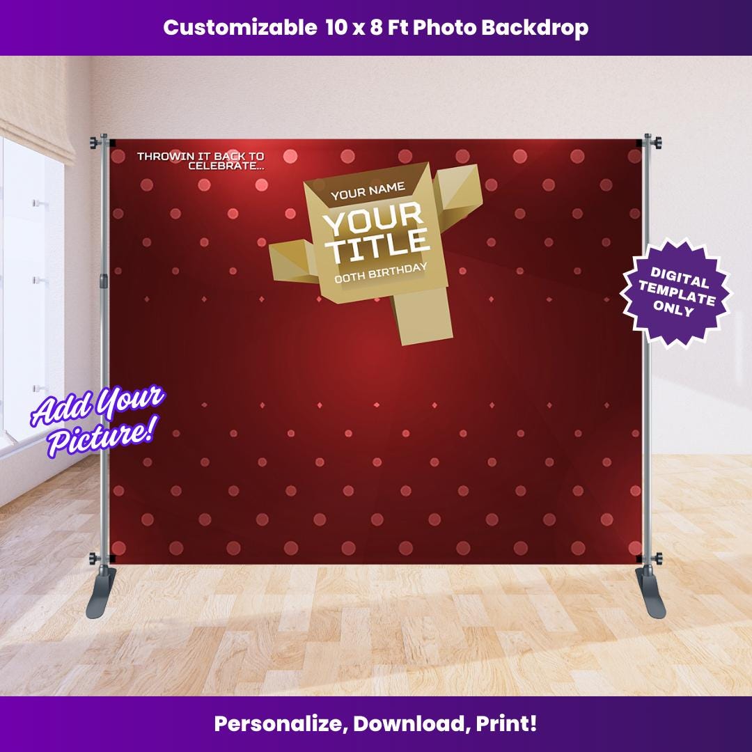 10x8 Ft Party Photo Backdrop Template, Editable Canva Design (digital ...