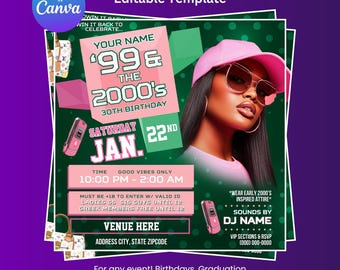 Fête des 106 et du parc, Flyer d'anniversaire, Flyer d'anniversaire des années 2000, Modèle d'invitation à une fête des années 2000, Flyer 106 et Park, 106 et Park thème
