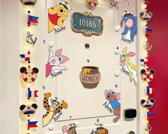 Personalized Disneyland Cruise Door Magnet,Winnie The Pooh Friends Magnet,Pooh Piglet Eeyore Decor,Cute Cruise Door Decor, DisneyTrip Magnet