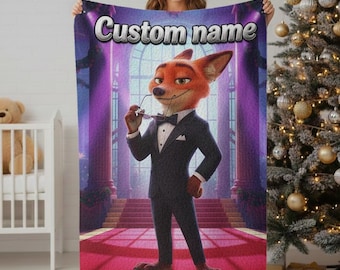Personalized Zootopia Judy Hopps Nick Wilde blanket, Custom name Zootopia 2 2025 Throws Blanket, Disneyland Family Trip 2025